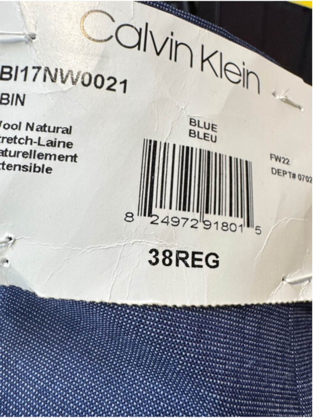 NWT Calvin Klein Slim Fit Dark Blue Two-Piece Suit - Picture 10 of 16